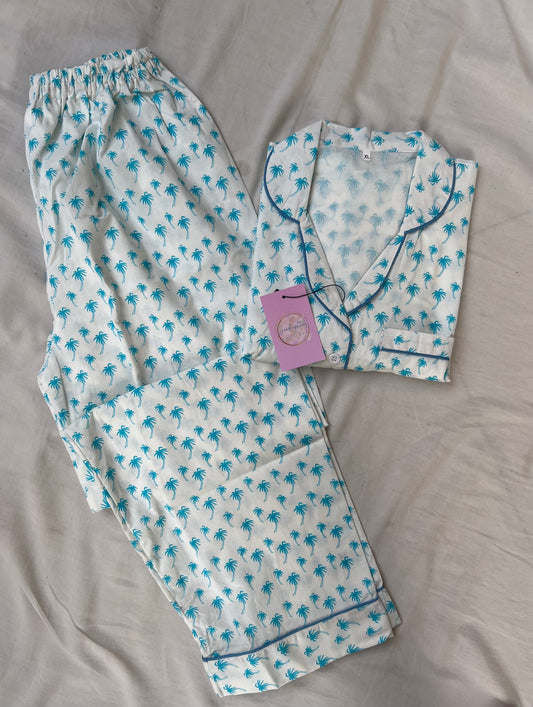 Palm trees cotton pj suit