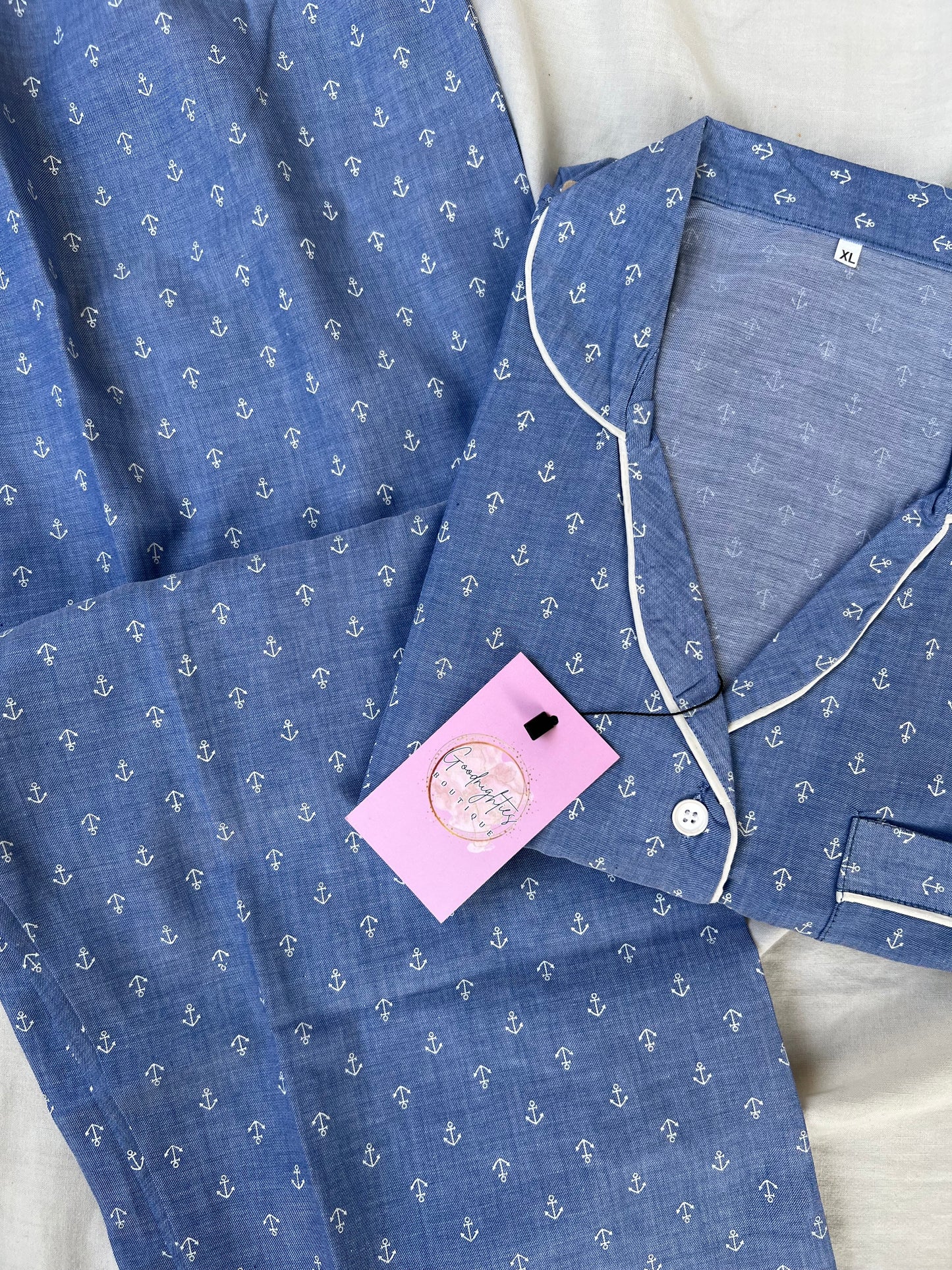 Blue anchors cotton pj suit