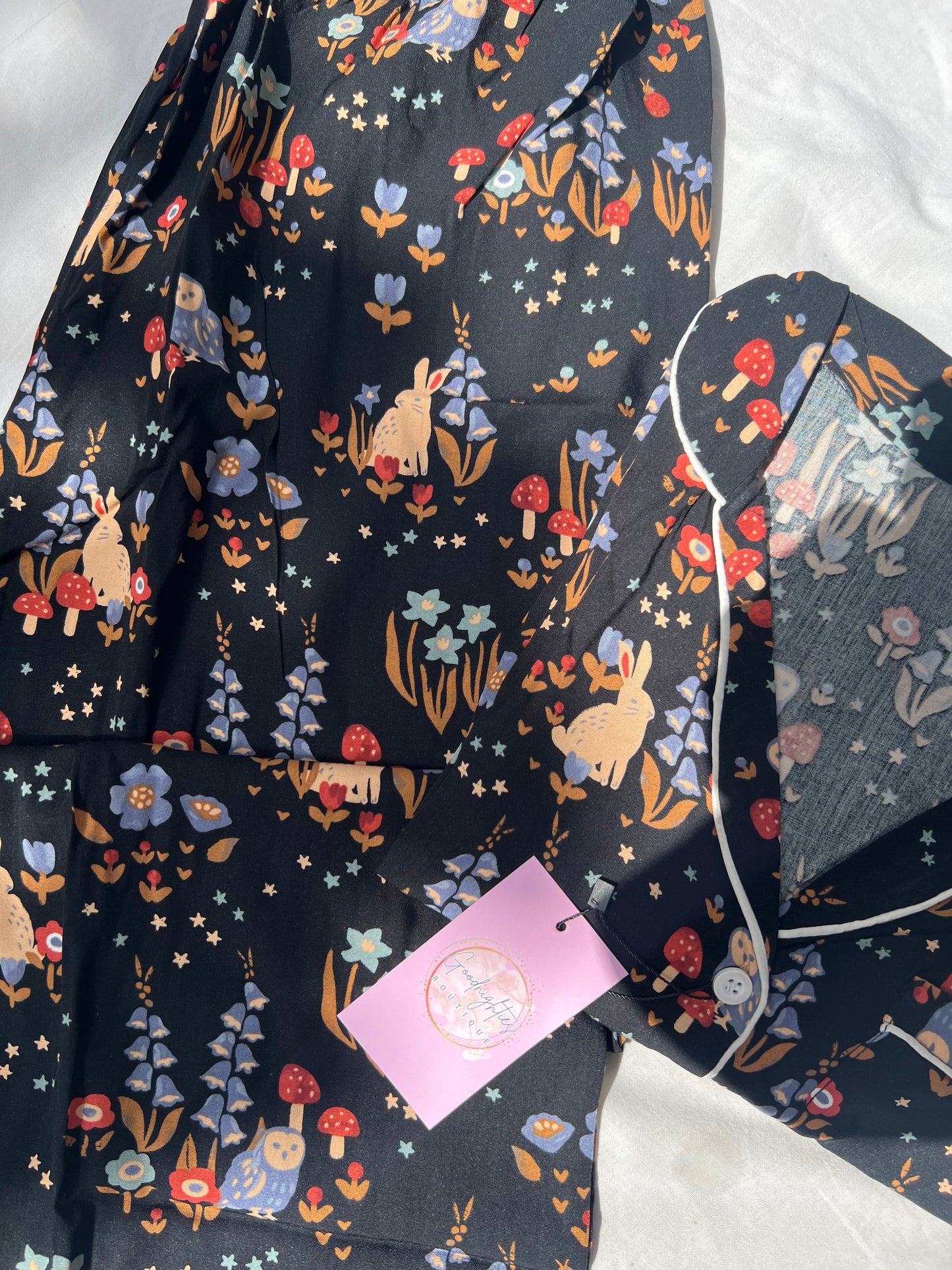 Black rabbits summer linen pj suit