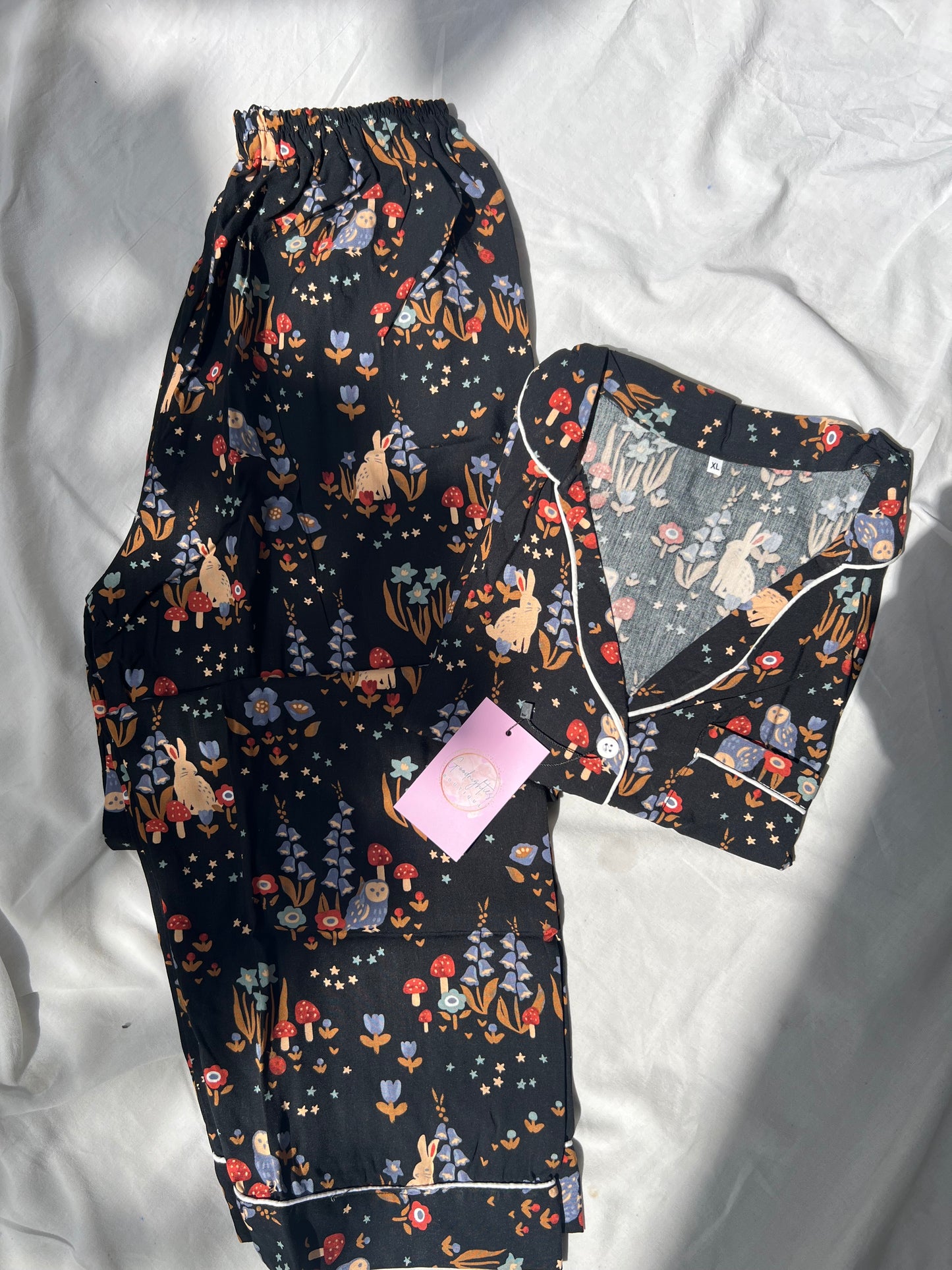 Black rabbits summer linen pj suit