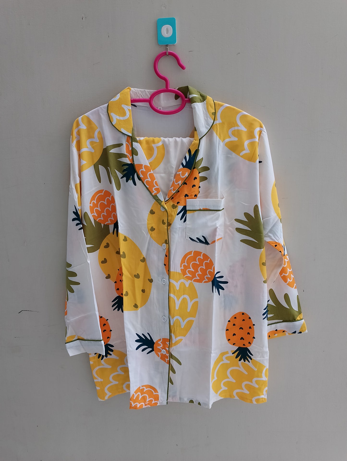 Ananas print linen pj suit
