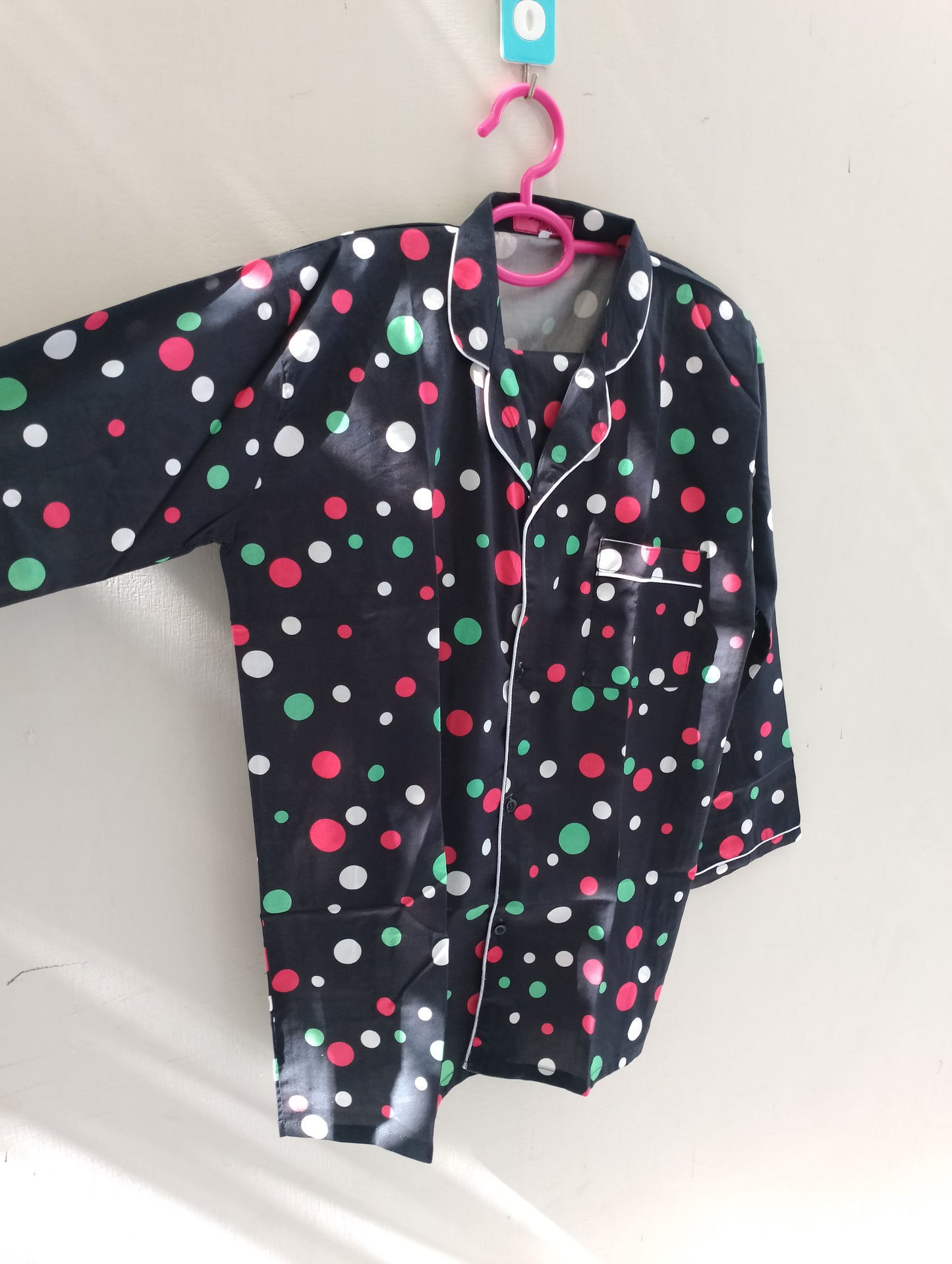 Black colorful dots pj suit