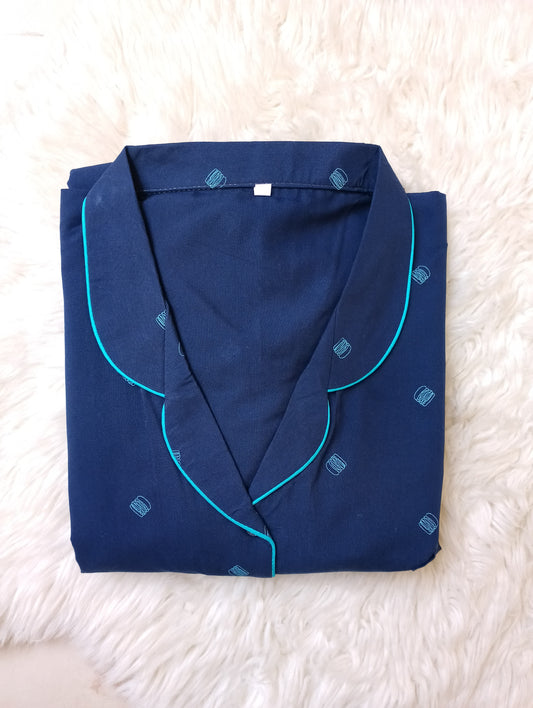 Midnight Blue burgers cotton pj suit